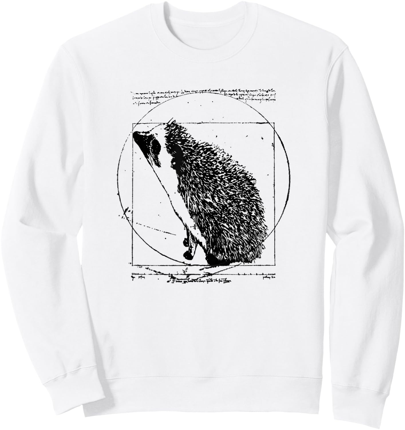 Hedgehog Shirt: Vitruvian Hedgehog A Vintage Classic Sweatshirt - Sweatshirt | White