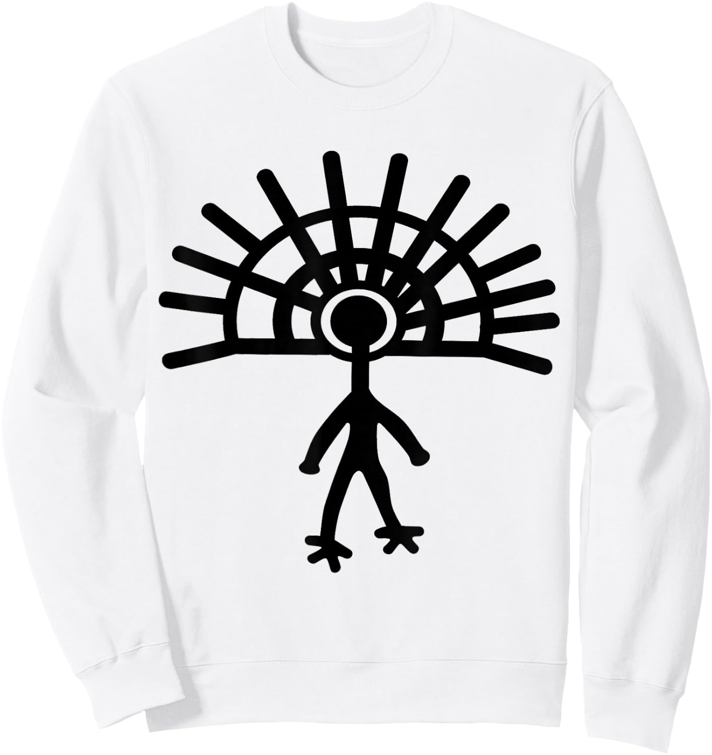 Ancient Astronaut Alien Petroglyph Cave Rock Art Sweatshirt - Sweatshirt | White