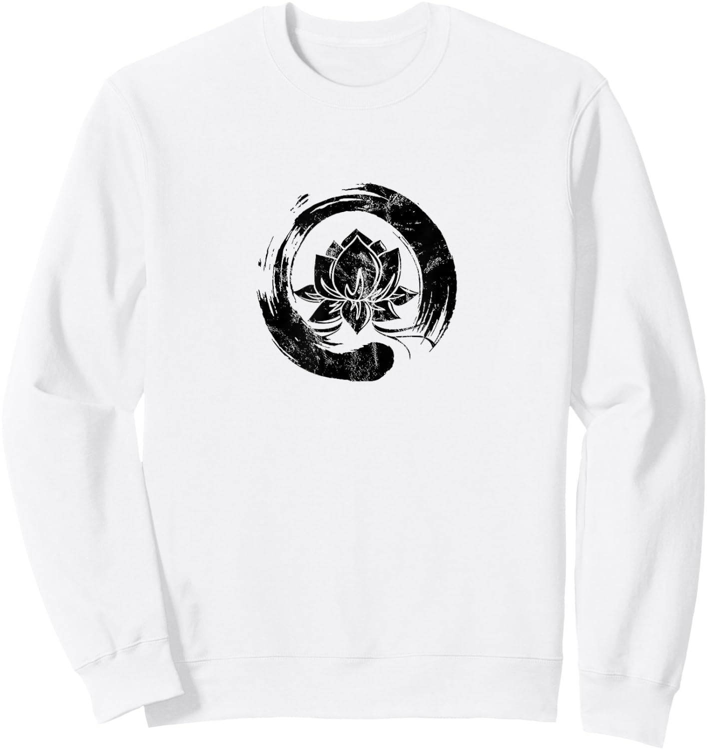 Enso Zen Circle of Enlightenment Lotus Vintage Sweatshirt - Sweatshirt | White