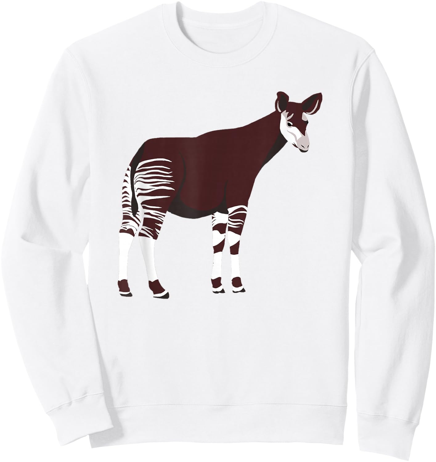 Okapi Cute Graphic Okapi Sweatshirt - Sweatshirt | White