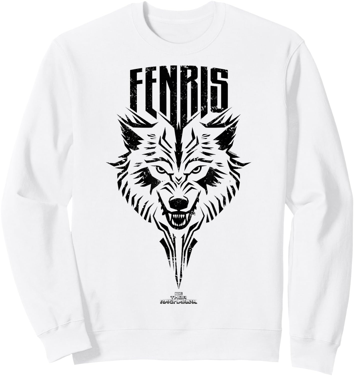 Marvel Thor Ragnarok Fenris The Wolf Stamped Sweatshirt - Sweatshirt | White