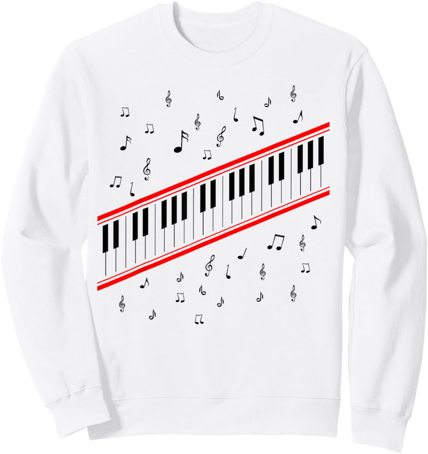 Piano Keys Lover Beat It Pianist 1980s Dance Costume Music Sweatshirt - Sweatshirt | White