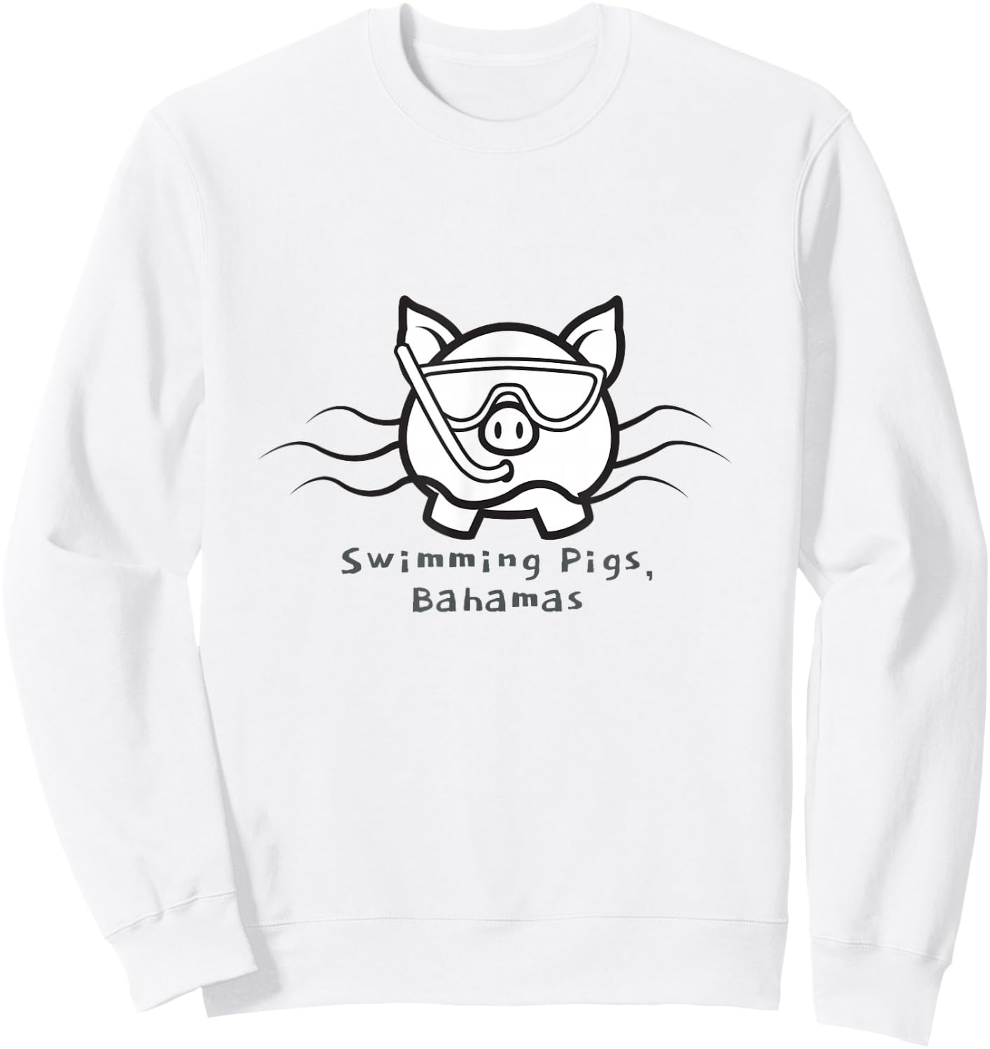 Bahamas Swimming Pigs Snorkeling Front & Back Sweatshirt - Sweatshirt | White