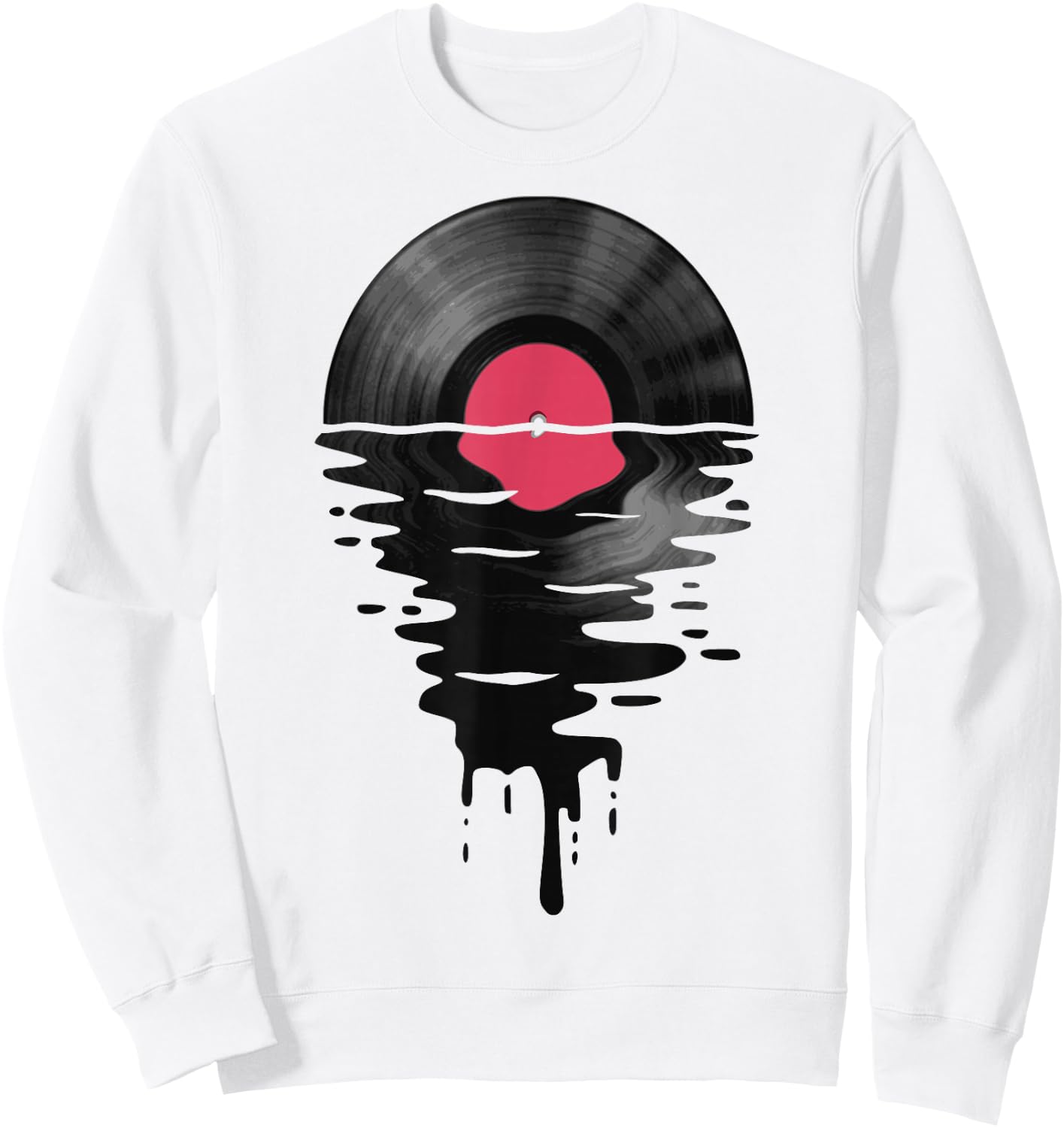 Vinyl Record Music LP Classic 80s Sunset Sweatshirt - Sweatshirt | White