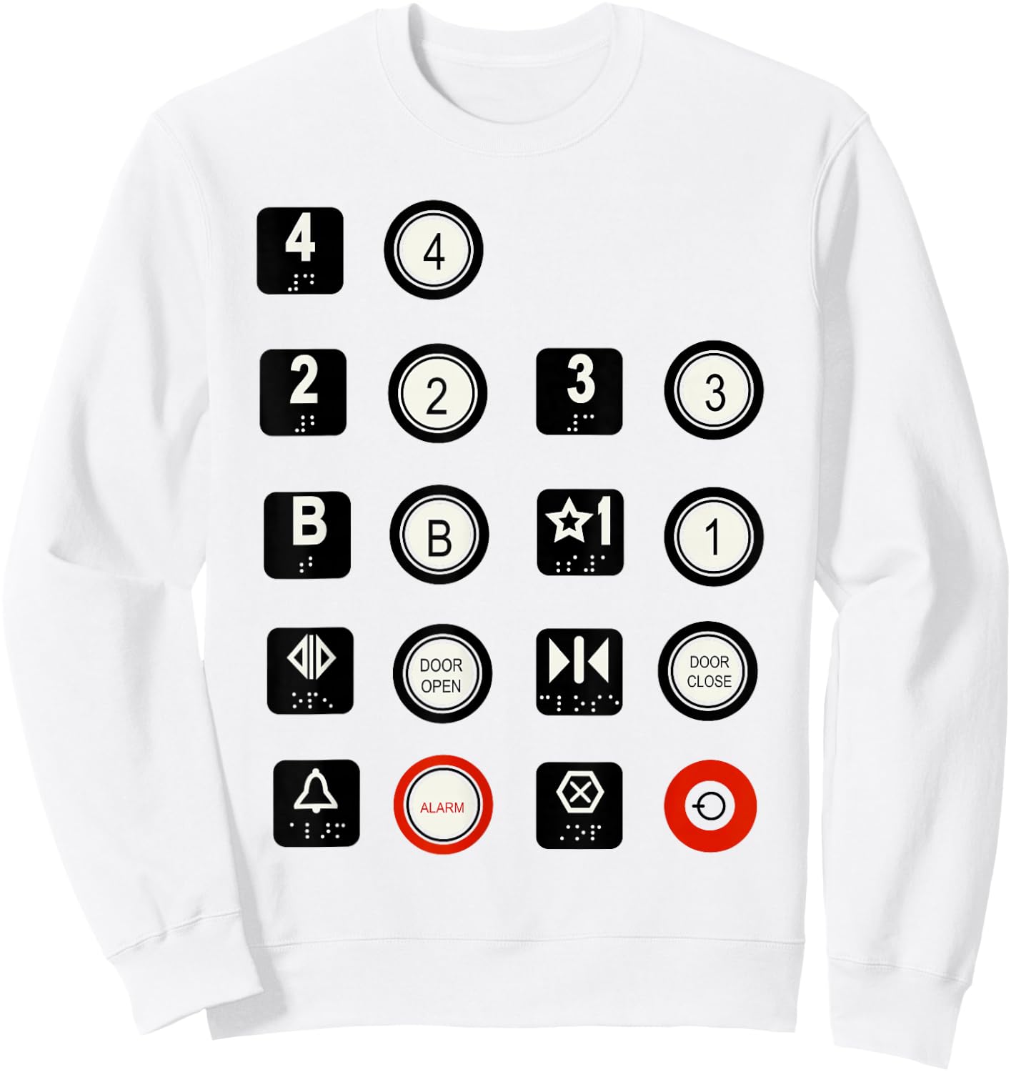 Elevator Elevator Buttons Sweatshirt - Sweatshirt | White