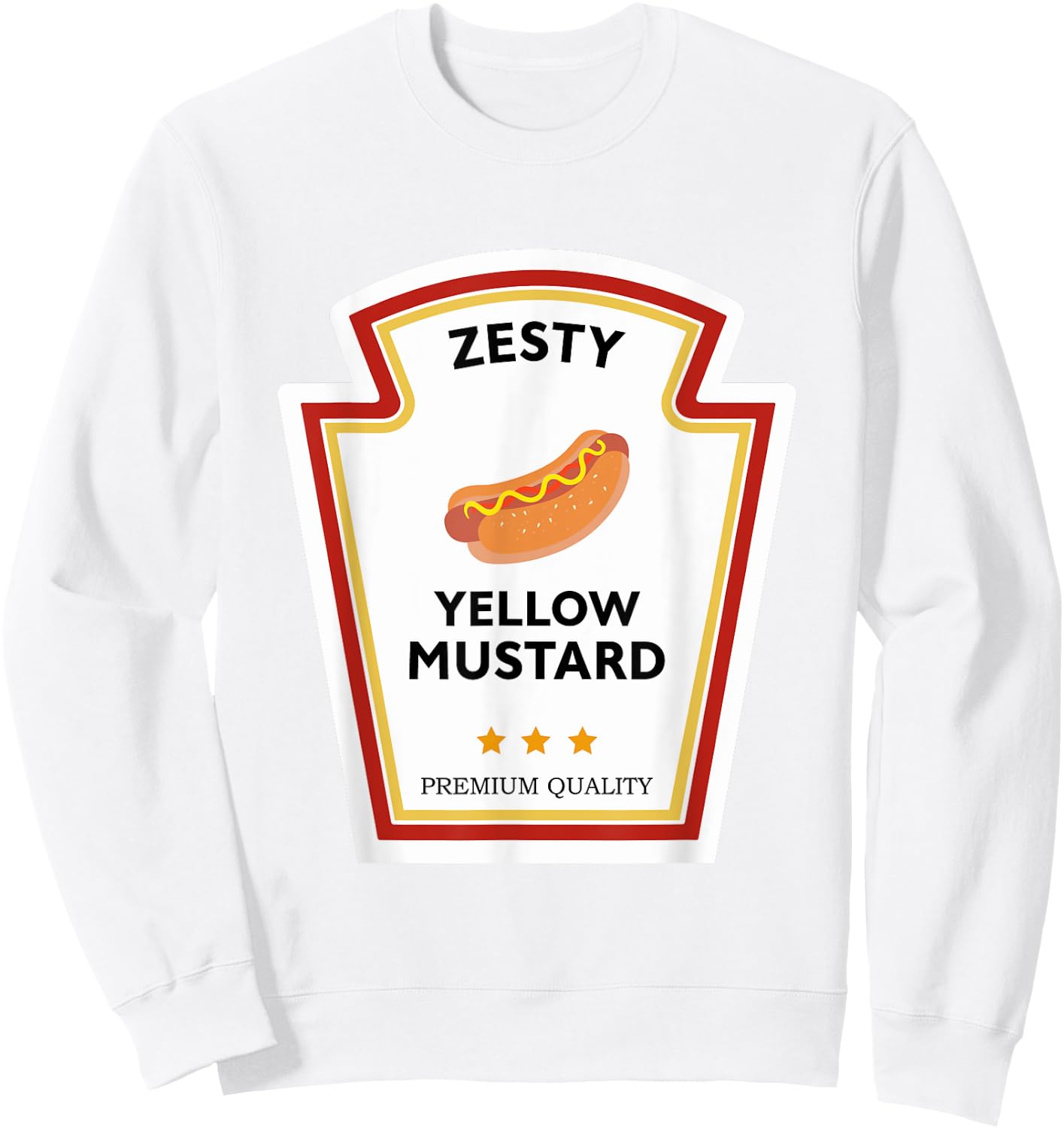 Zesty Yellow Mustard Condiment Group Costume Sweatshirt - Sweatshirt | White