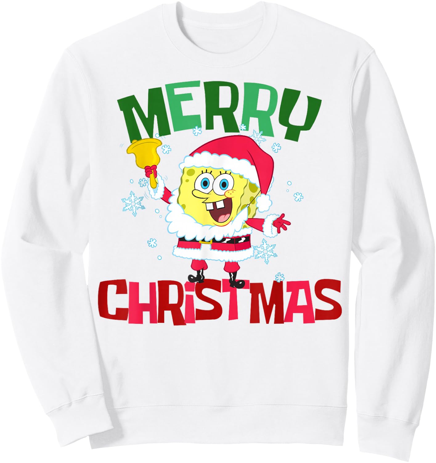 SpongeBob SquarePants Santa Outfit Merry Christmas Sweatshirt - Sweatshirt | White