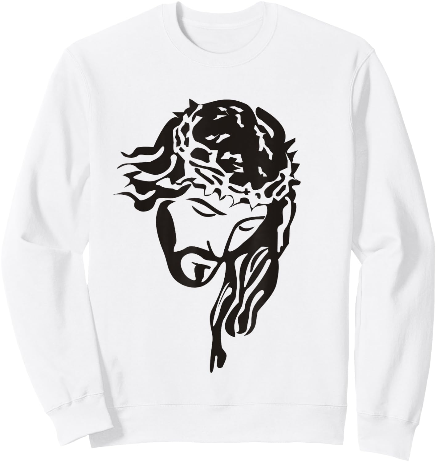 Jesus Christ God Love Face Religion Faith Graphic Sweatshirt - Sweatshirt | White