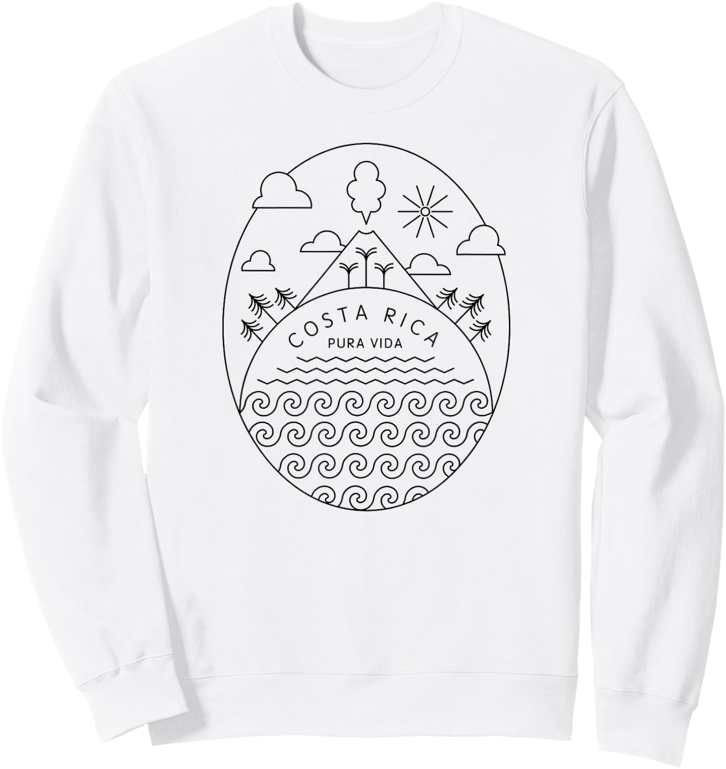 Pura Vida Shirt | Costa Rica Clothing Sweatshirt - Sweatshirt | White