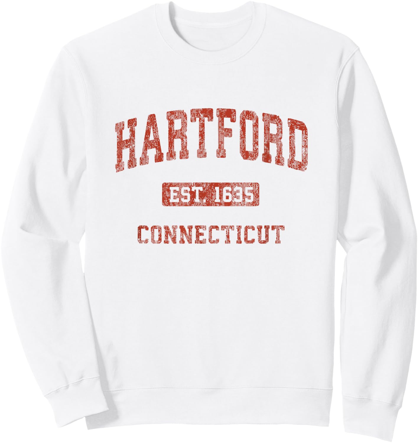 Hartford Connecticut CT Vintage Athletic Sports Design Sweatshirt - Sweatshirt | White
