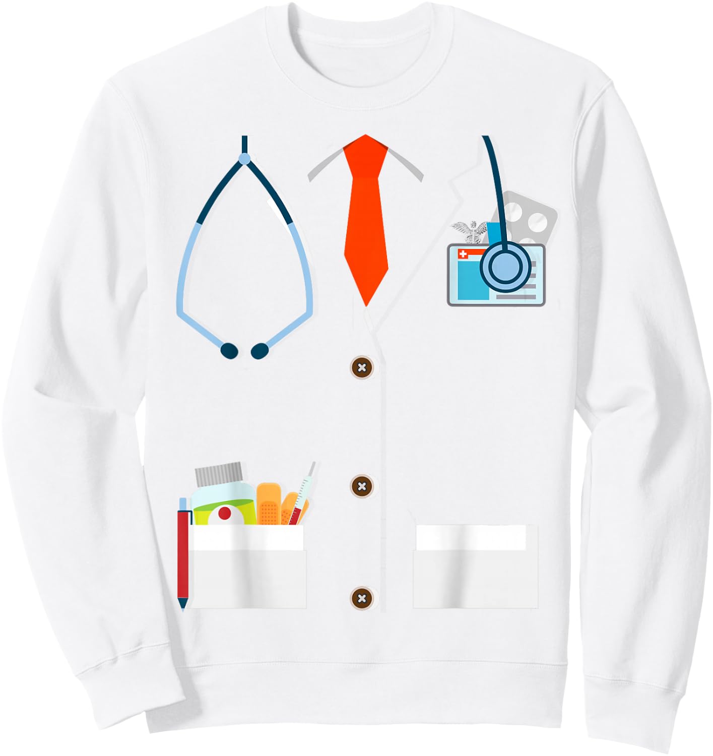 Doctor White Lab Coat Funny Halloween Costume Women Sweatshirt - Sweatshirt | White