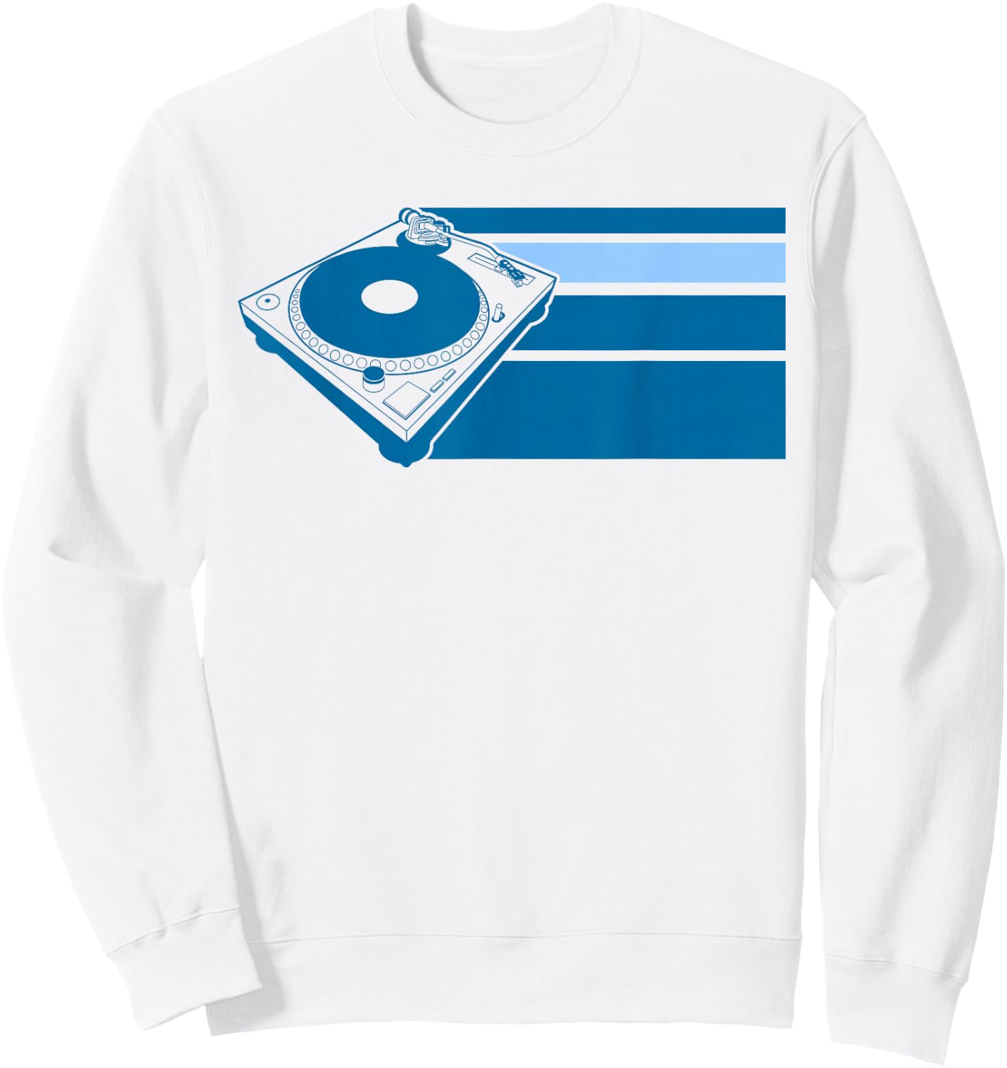 DJ Turntable Blue Sweatshirt - Sweatshirt | White