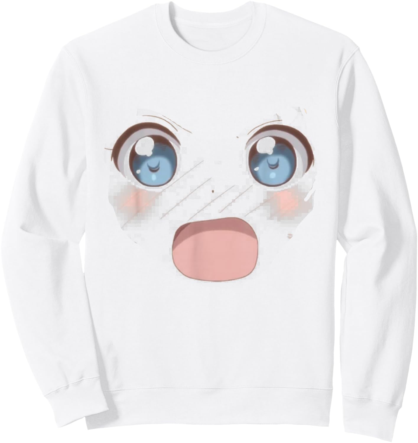 Kawaii Anime Face - Weeaboo Otaku Anime T Shirt Sweatshirt - Sweatshirt | White