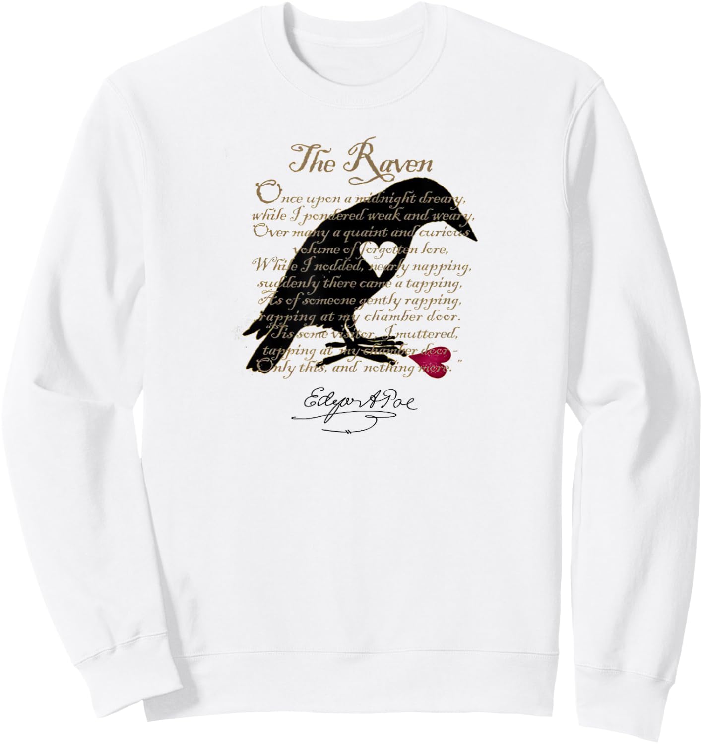 Edgar Allan Poe T Shirt Gothic Tales of Poe Gif for Readers Sweatshirt - Sweatshirt | White