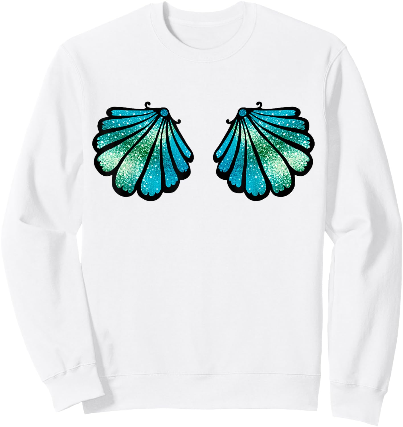 Mermaid, Seashell, Sea, Shell, Bikini, Carnival, Halloween Sweatshirt - Sweatshirt | White