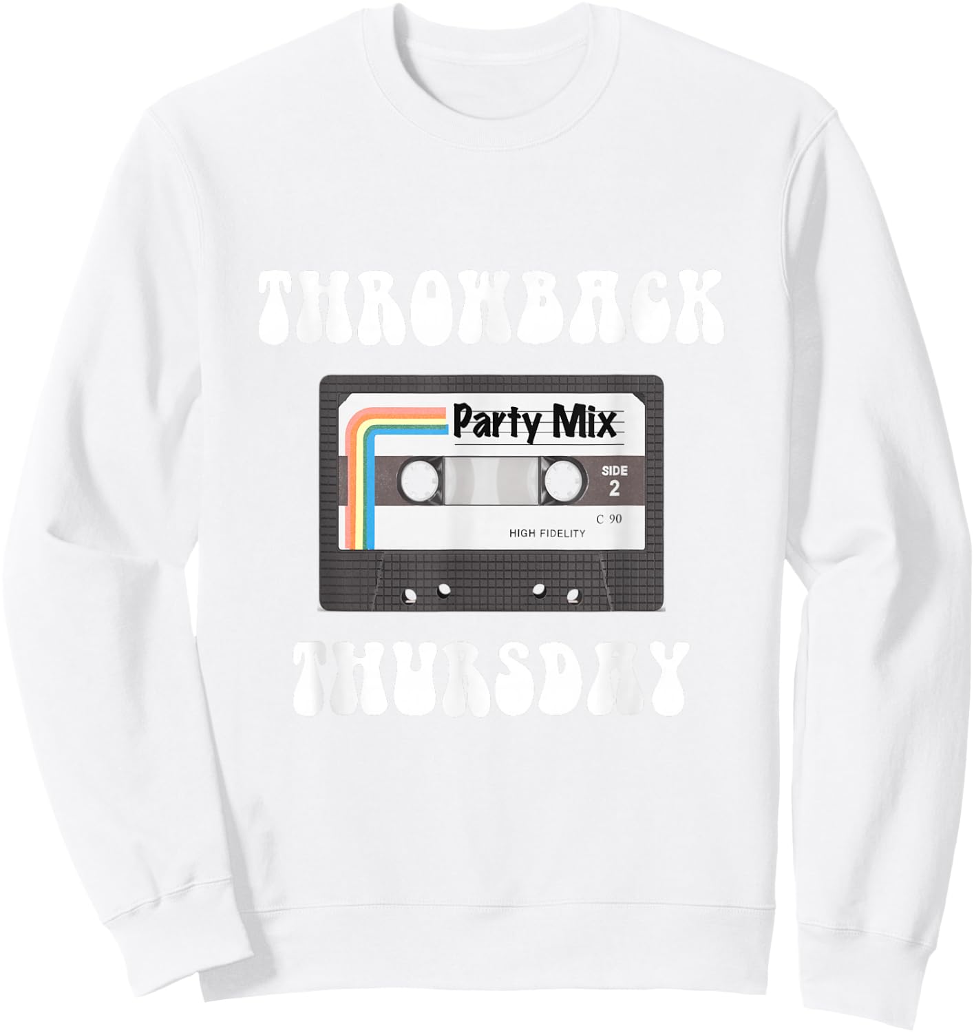 Throwback Thursday with Party Mix Cassette Sweatshirt - Sweatshirt | White