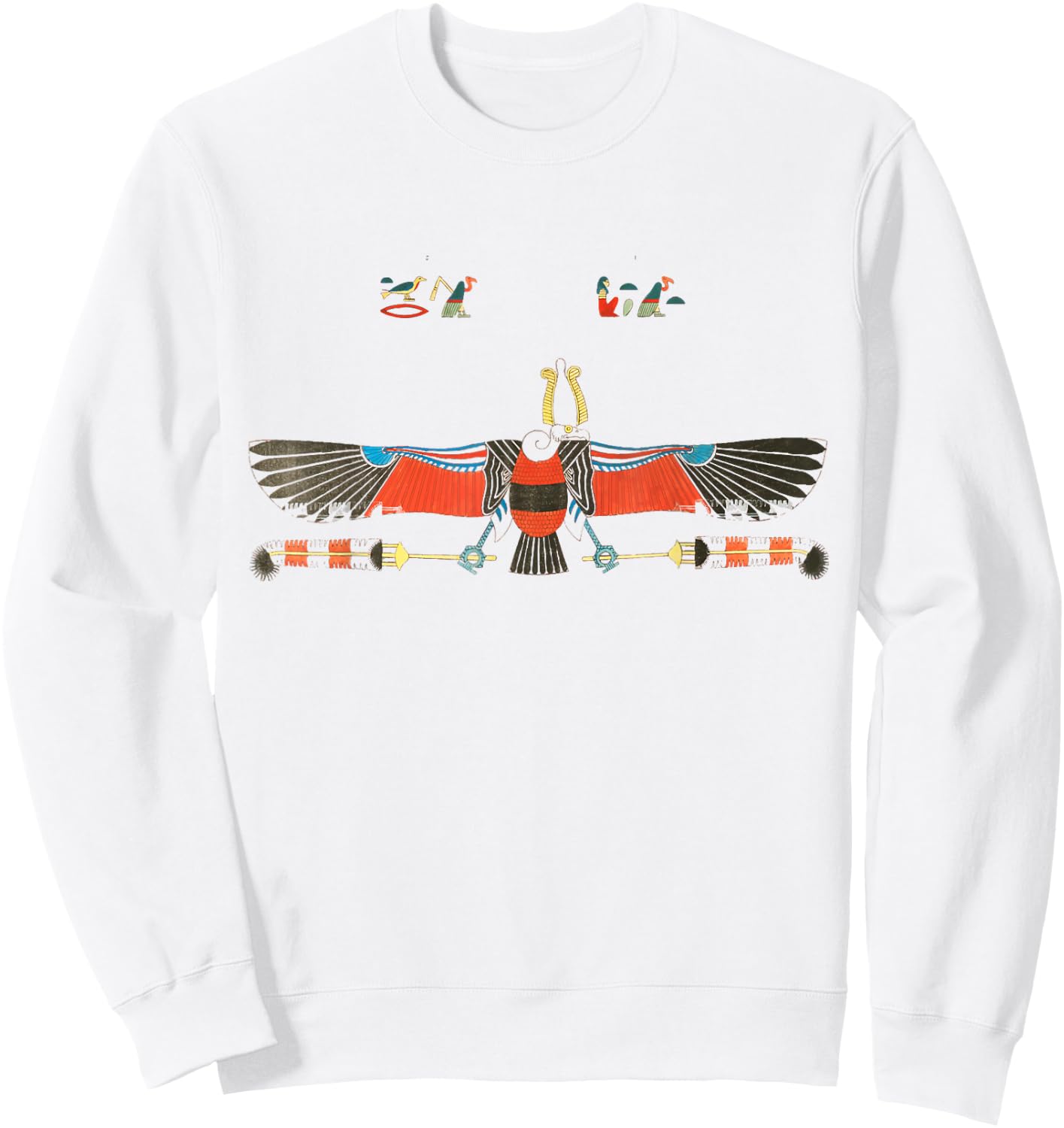 The Vulture emblem of Neith Egyptian hieroglyph hieroglyphic Sweatshirt - Sweatshirt | White