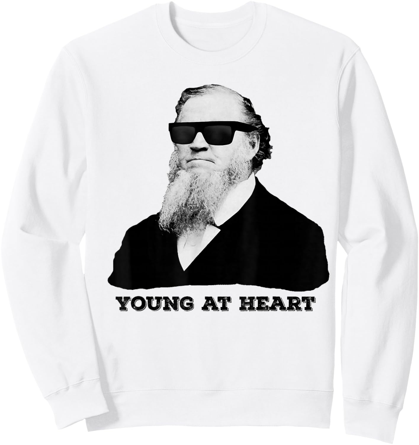 Brigham Young Heart Sunglasses Funny LDS Sweatshirt - Sweatshirt | White