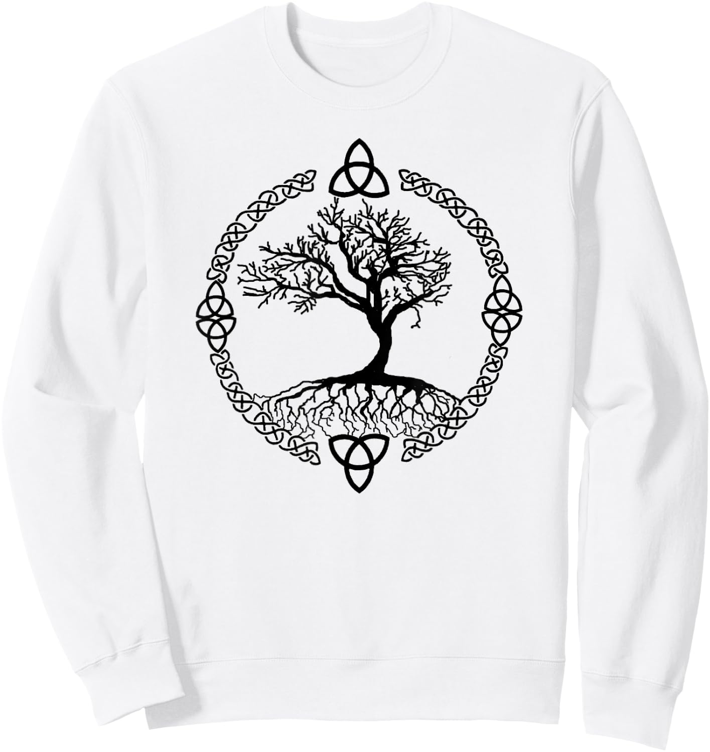 Tree of Life Yggdrasill Celtic Knot Shirt Dark Graphic Sweatshirt - Sweatshirt | White