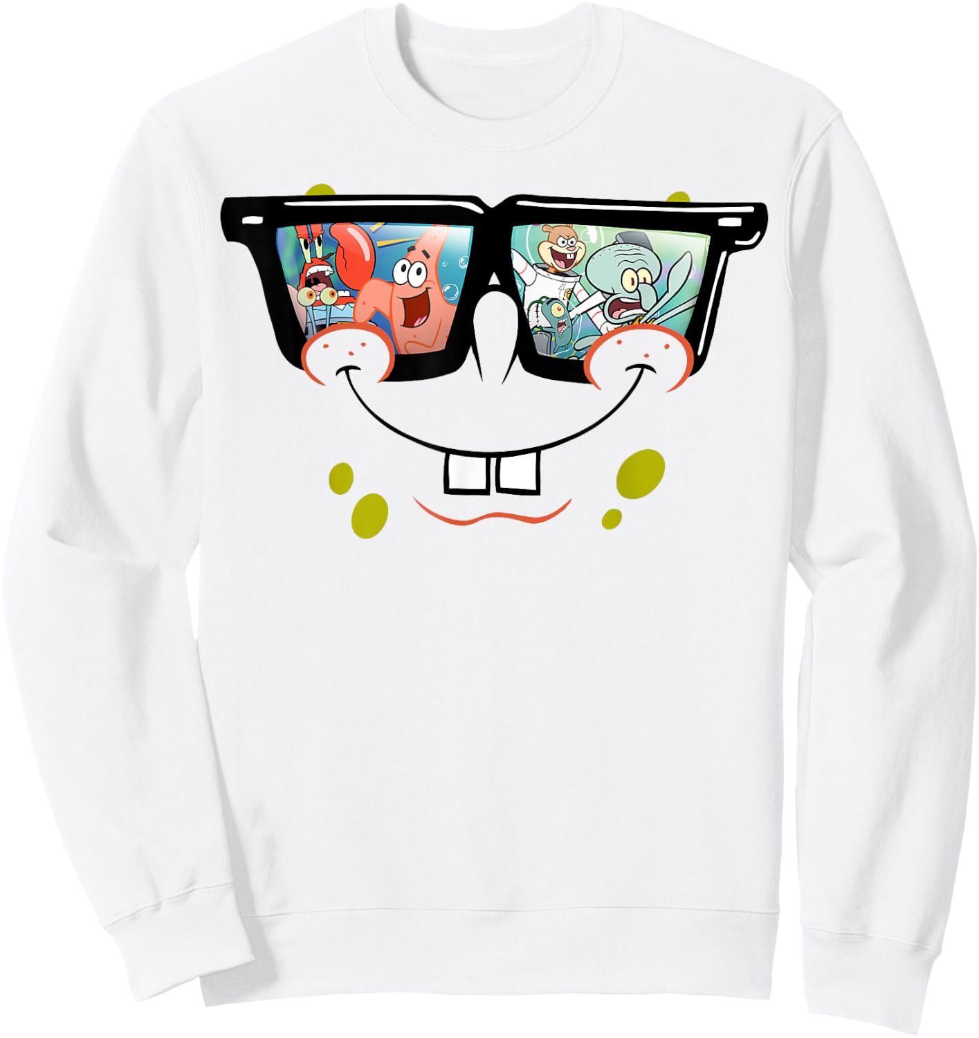 Spongebob SquarePants Sunglasses Reflection Sweatshirt - Sweatshirt | White