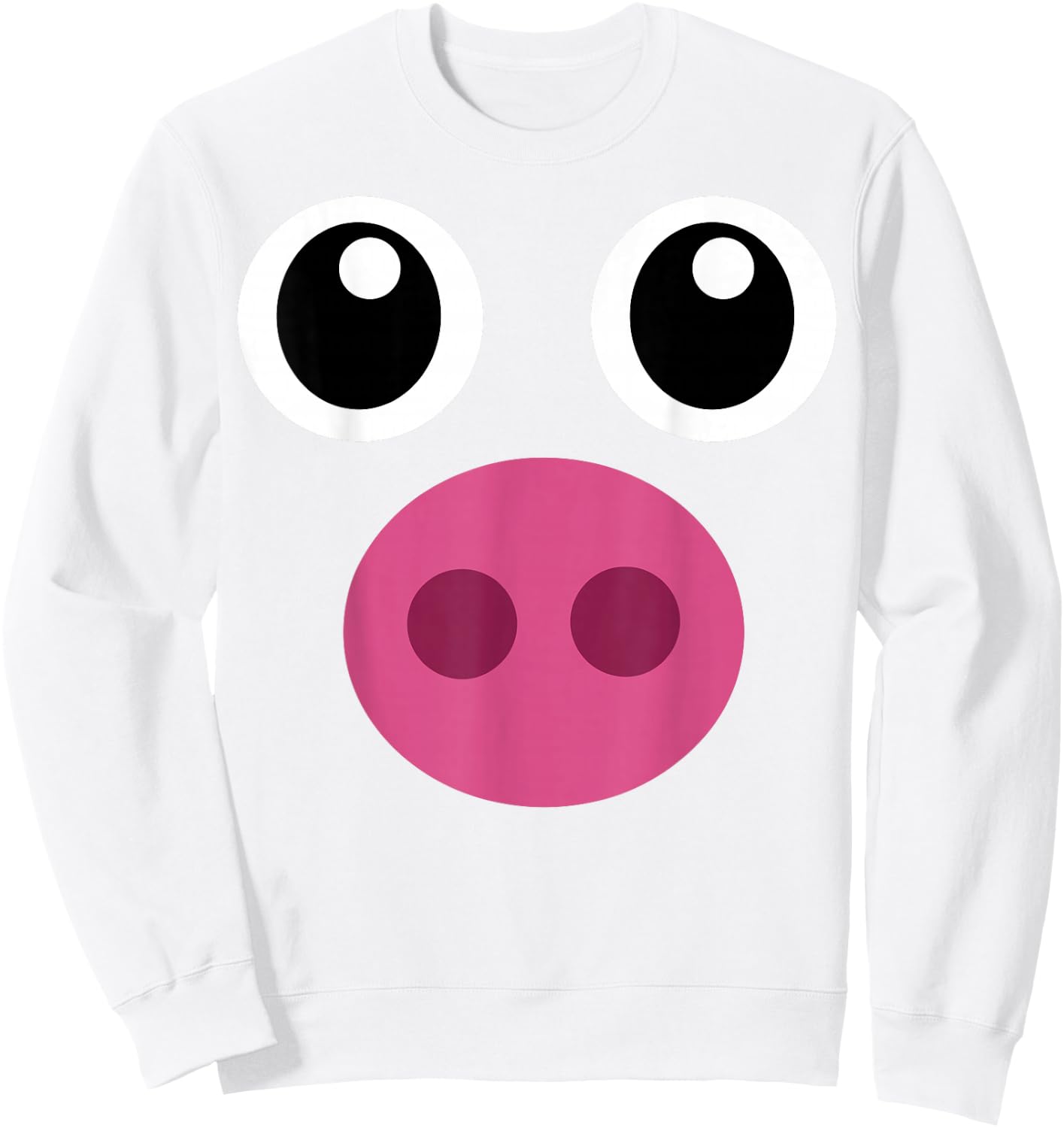 Funny Pig Face Shirt Swine Halloween Costume Gift Sweatshirt - Sweatshirt | White