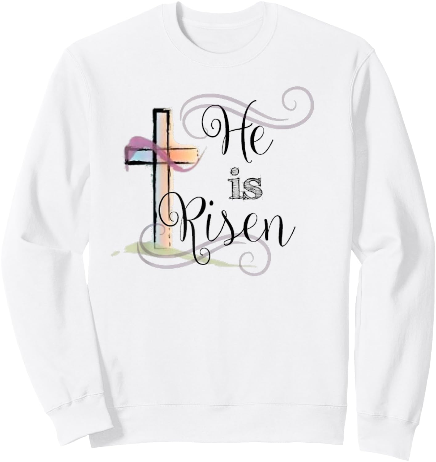 He Is Risen Shirt Christian Happy Easter Jesus Sweatshirt - Sweatshirt | White