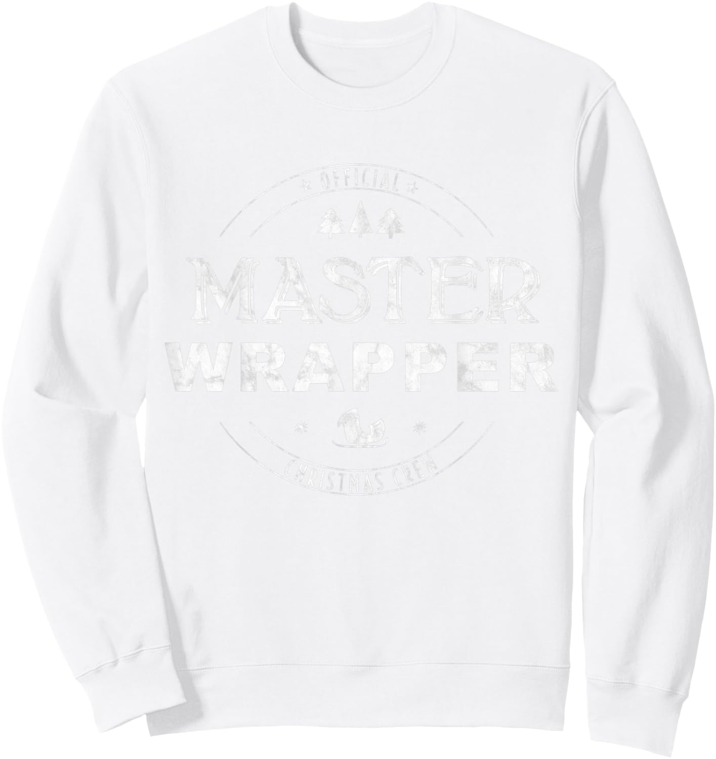 Master Wrapper Christmas Crew - Red Sweatshirt - Sweatshirt | White