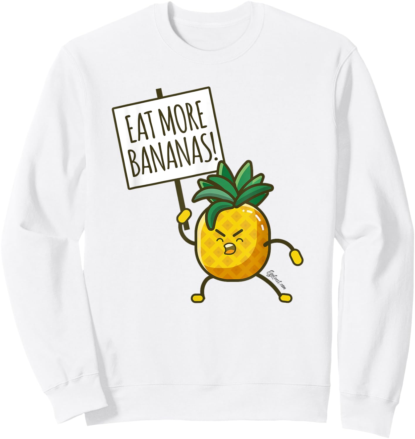 Egoteest: Eat More Bananas - Cartoon - Comic Sweatshirt - Sweatshirt | White