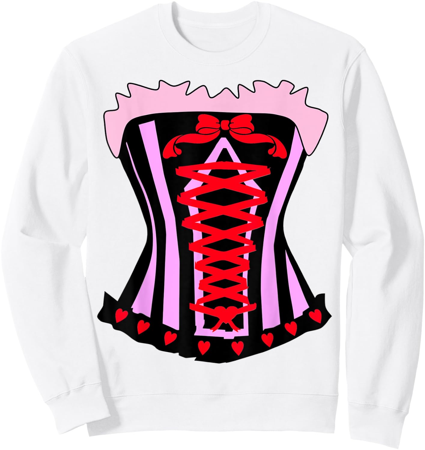 Saloon Girl Shirt Costume for Halloween Western Corset Sweatshirt - Sweatshirt | White