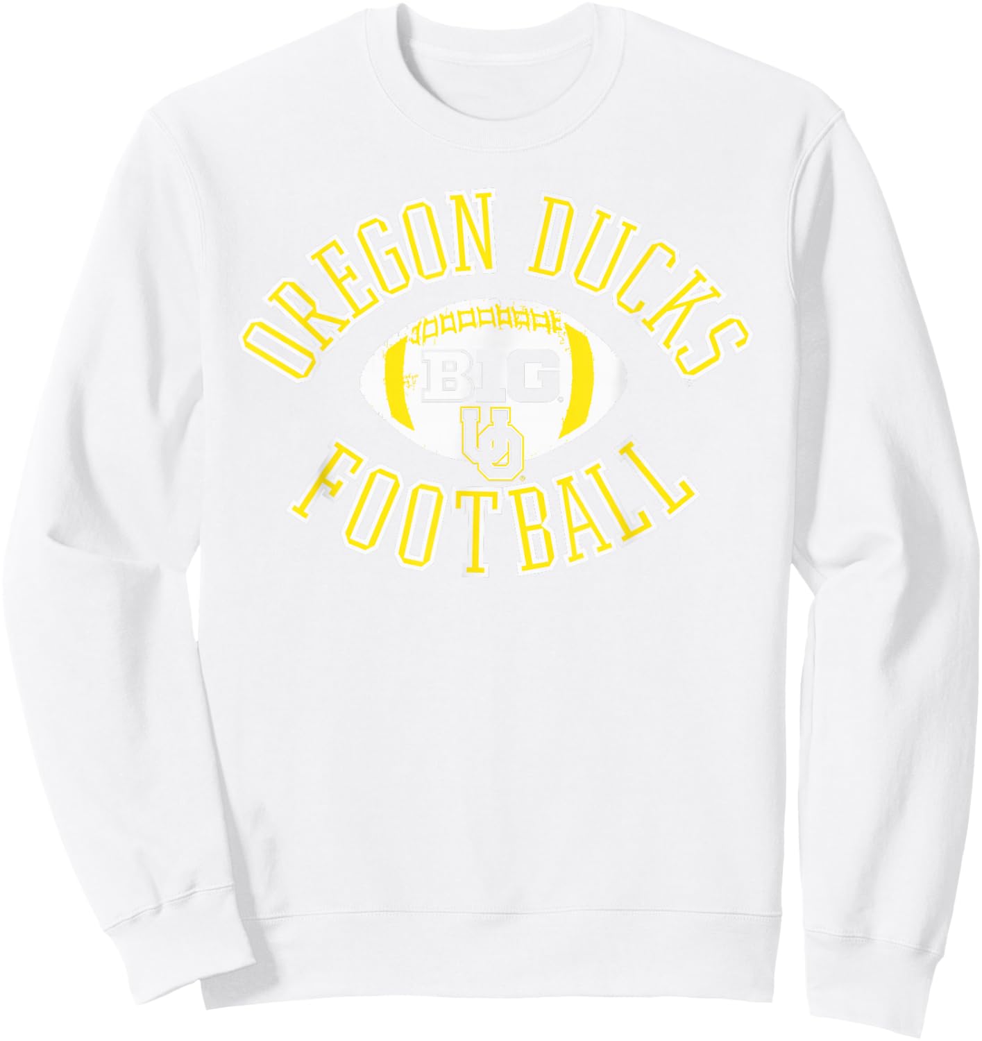 Oregon Ducks Big 10 Football Huddle Green Sweatshirt - Sweatshirt | White