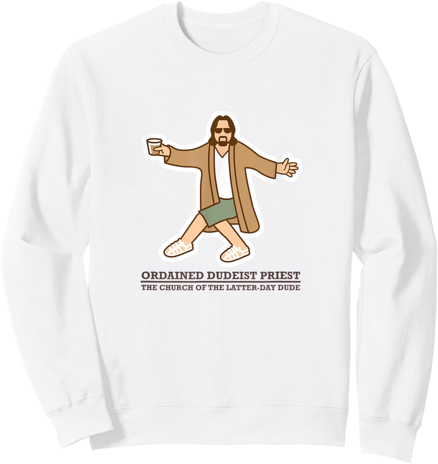 Ordained Dudeist Priest Dancing Shirt Sweatshirt - Sweatshirt | White