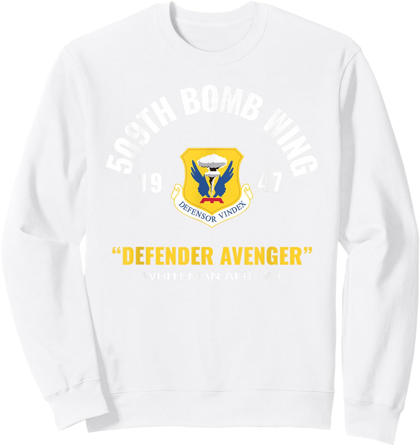 Military 509th Bomb Wing Sweatshirt - Sweatshirt | White