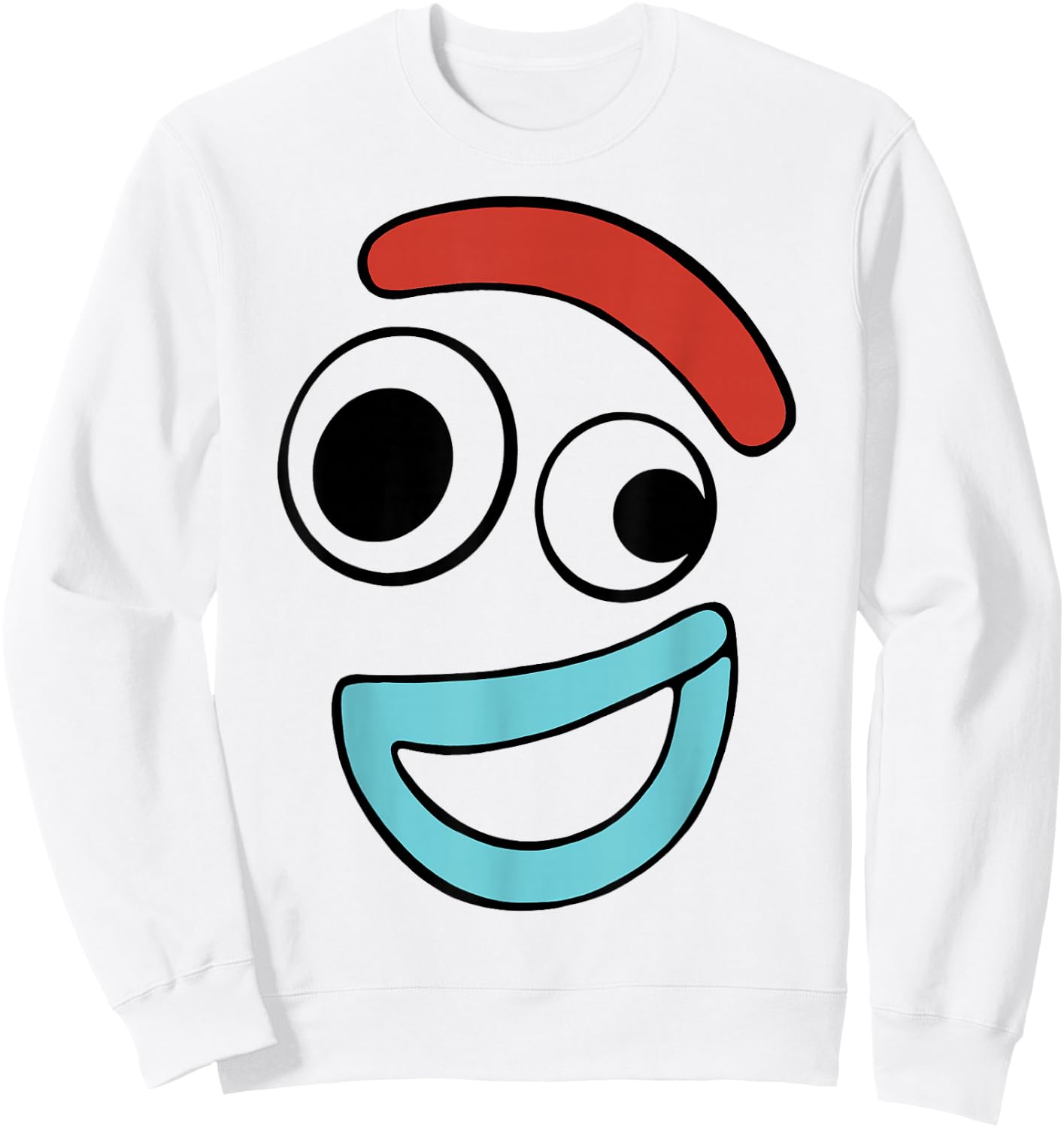 Disney Pixar Toy Story 4 Forky Large Happy Face Sweatshirt - Sweatshirt | White