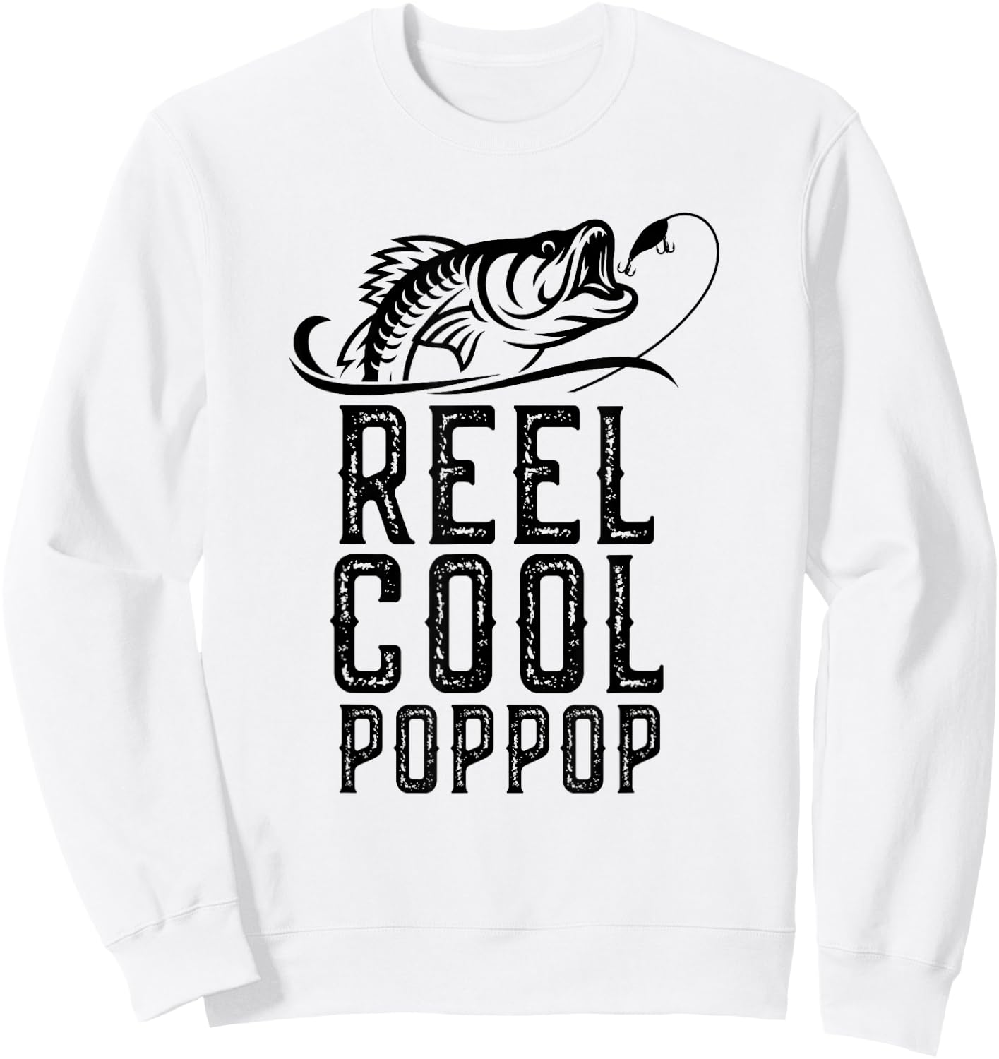 Reel Cool Pop-Pop Fishing Fisherman Grandpa Retro Poppop Sweatshirt - Sweatshirt | White
