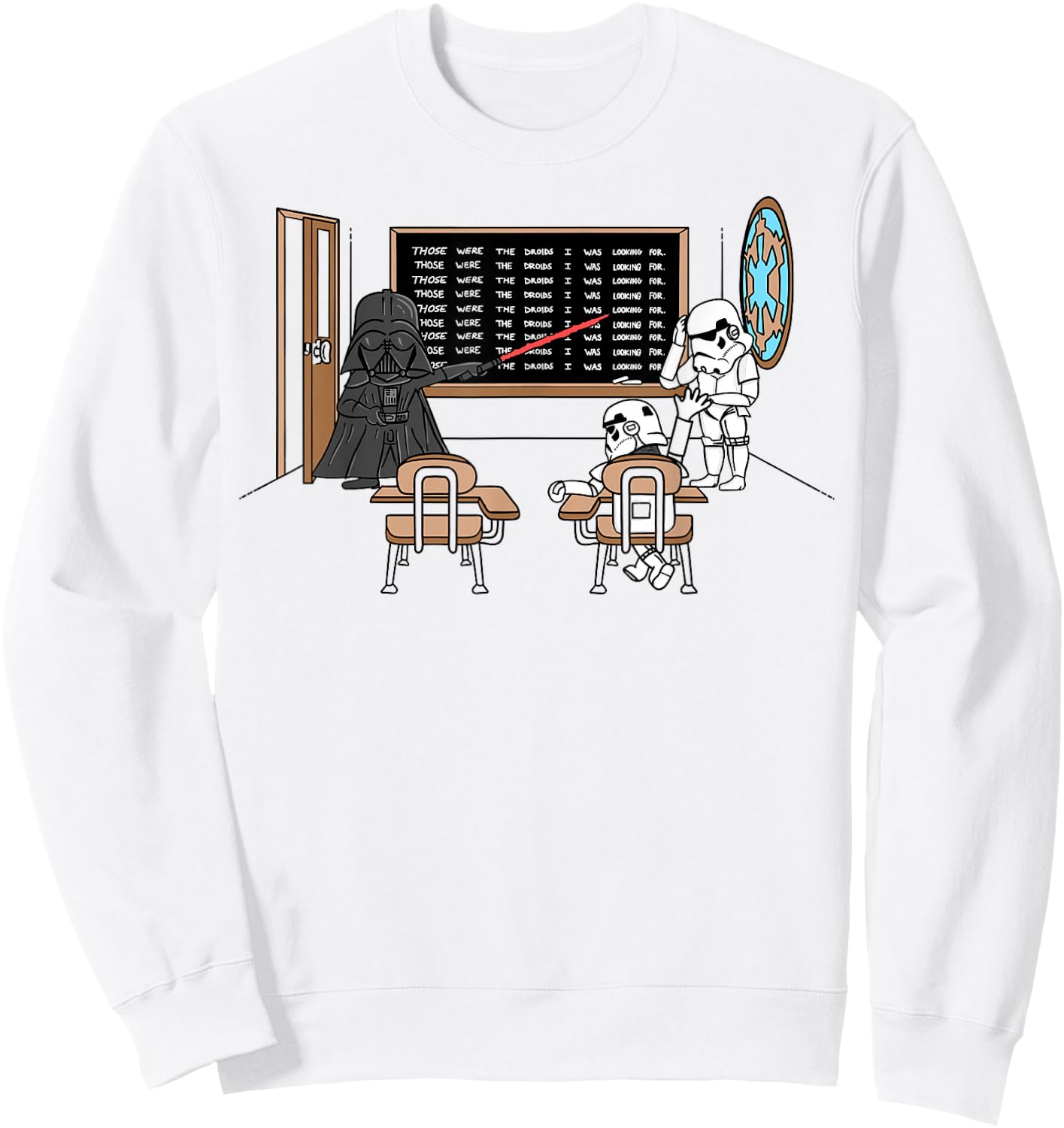 Star Wars Darth Vader Those Were The Droids Classroom Doodle Sweatshirt - Sweatshirt | White