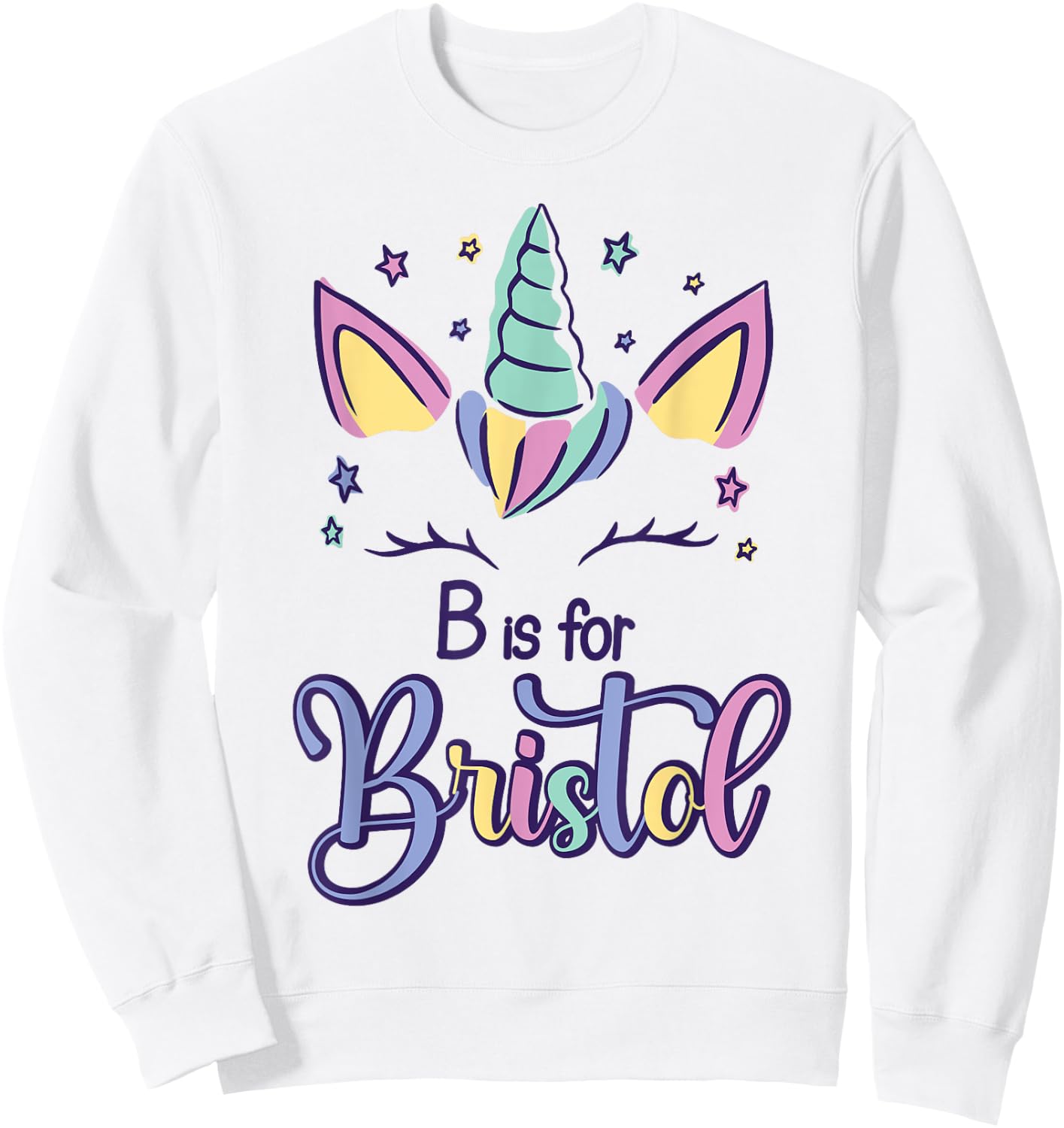 First Name Bristol Personalized B Is For Bristol Sweatshirt - Sweatshirt | White