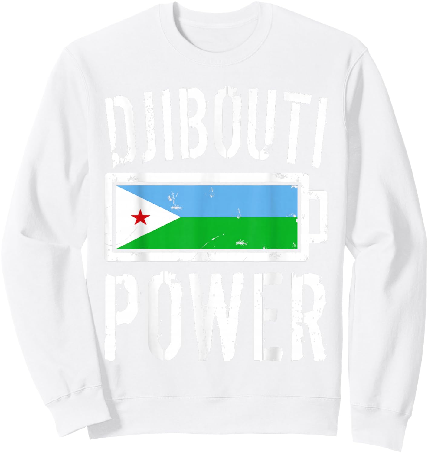 Djibouti Flag | Djibouti Power Battery Proud Sweatshirt - Sweatshirt | White