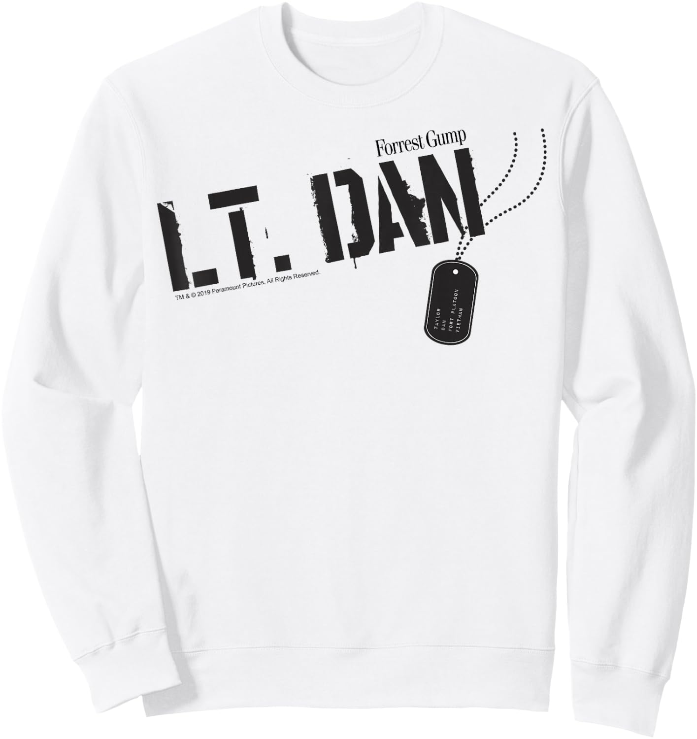 Forrest Gump Lt. Dan Dog Tag Sweatshirt - Sweatshirt | White