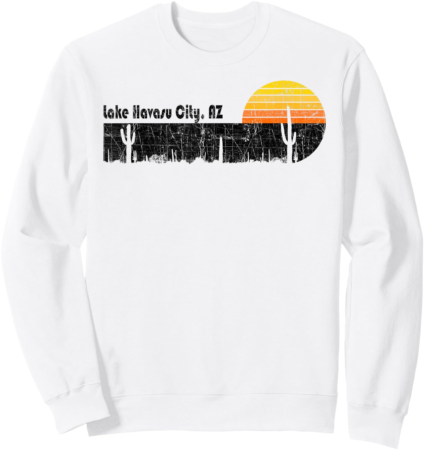 Retro Lake Havasu City Arizona Desert Sunset Sweatshirt - Sweatshirt | White