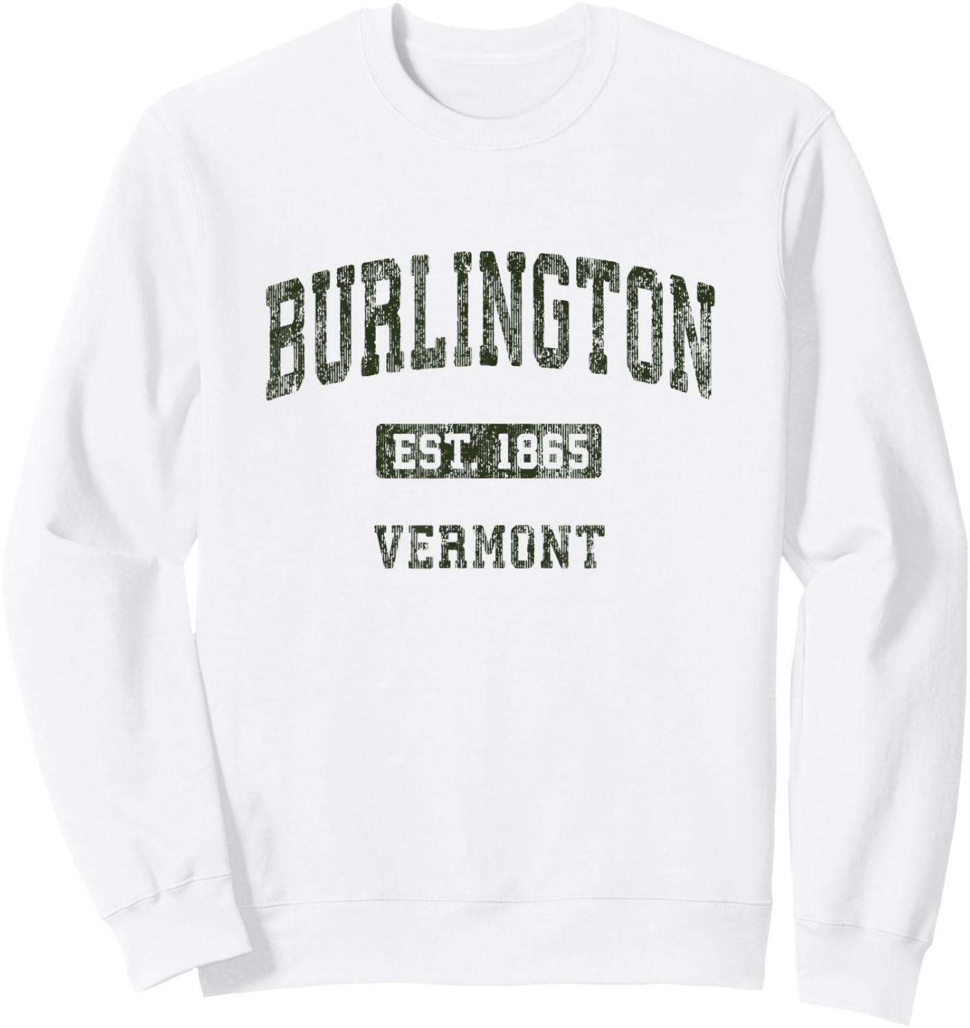 Burlington Vermont VT Vintage Athletic Sports Design Sweatshirt - Sweatshirt | White