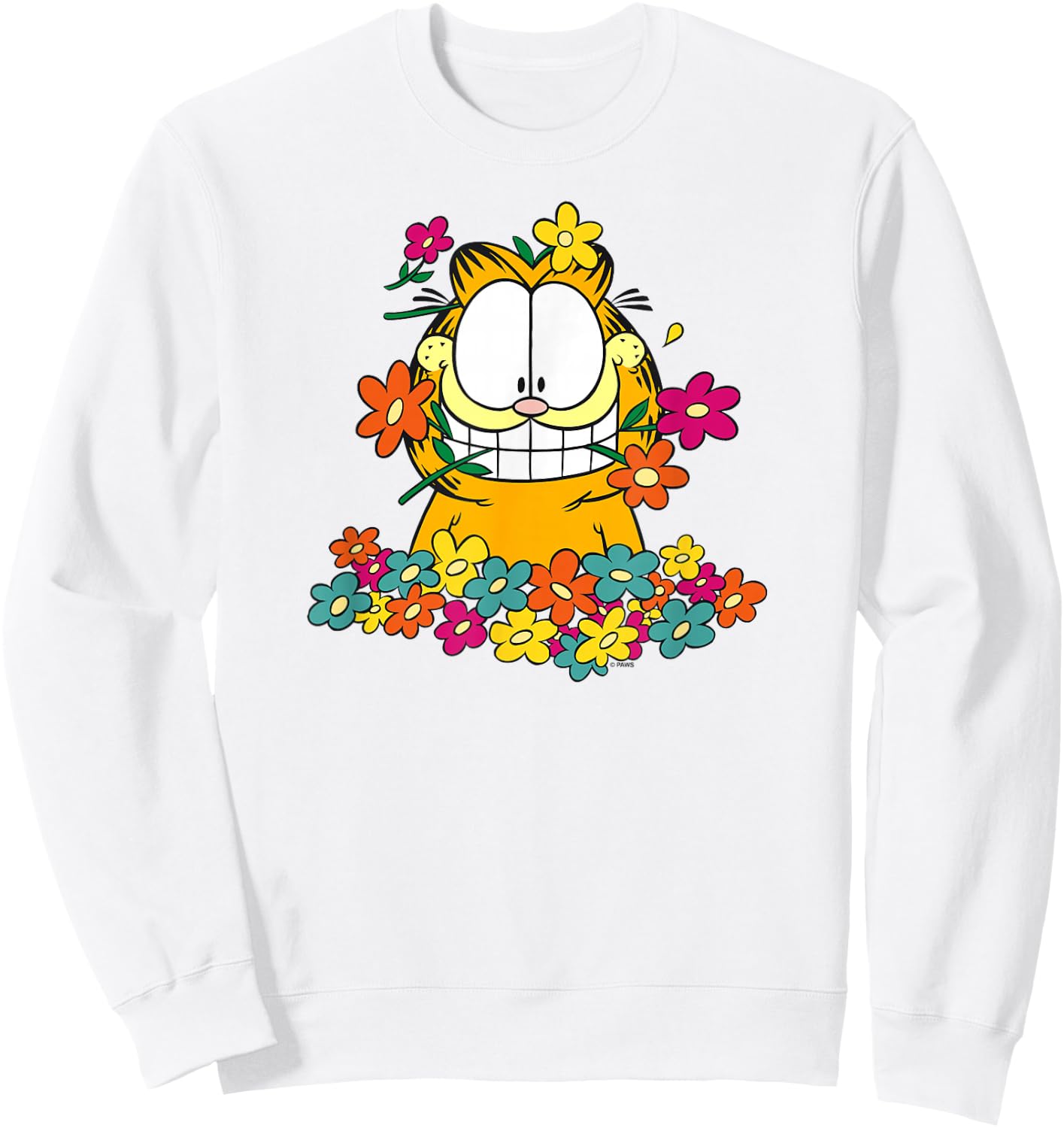 Garfield in The Garden Sweatshirt - Sweatshirt | White