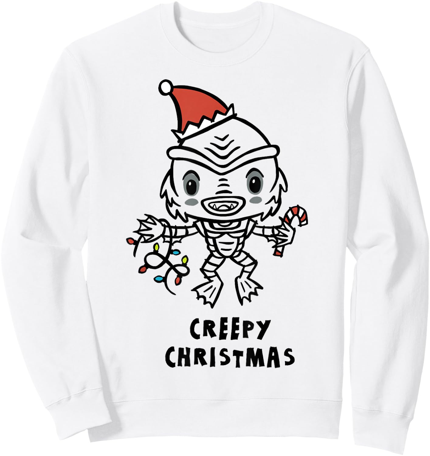 Universal Monsters Christmas Creature From The Black Lagoon Sweatshirt - Sweatshirt | White