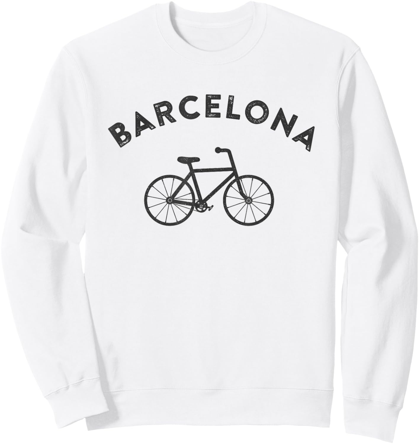 Barcelona City Bike Retro Style Cycling Spain Sweatshirt - Sweatshirt | White