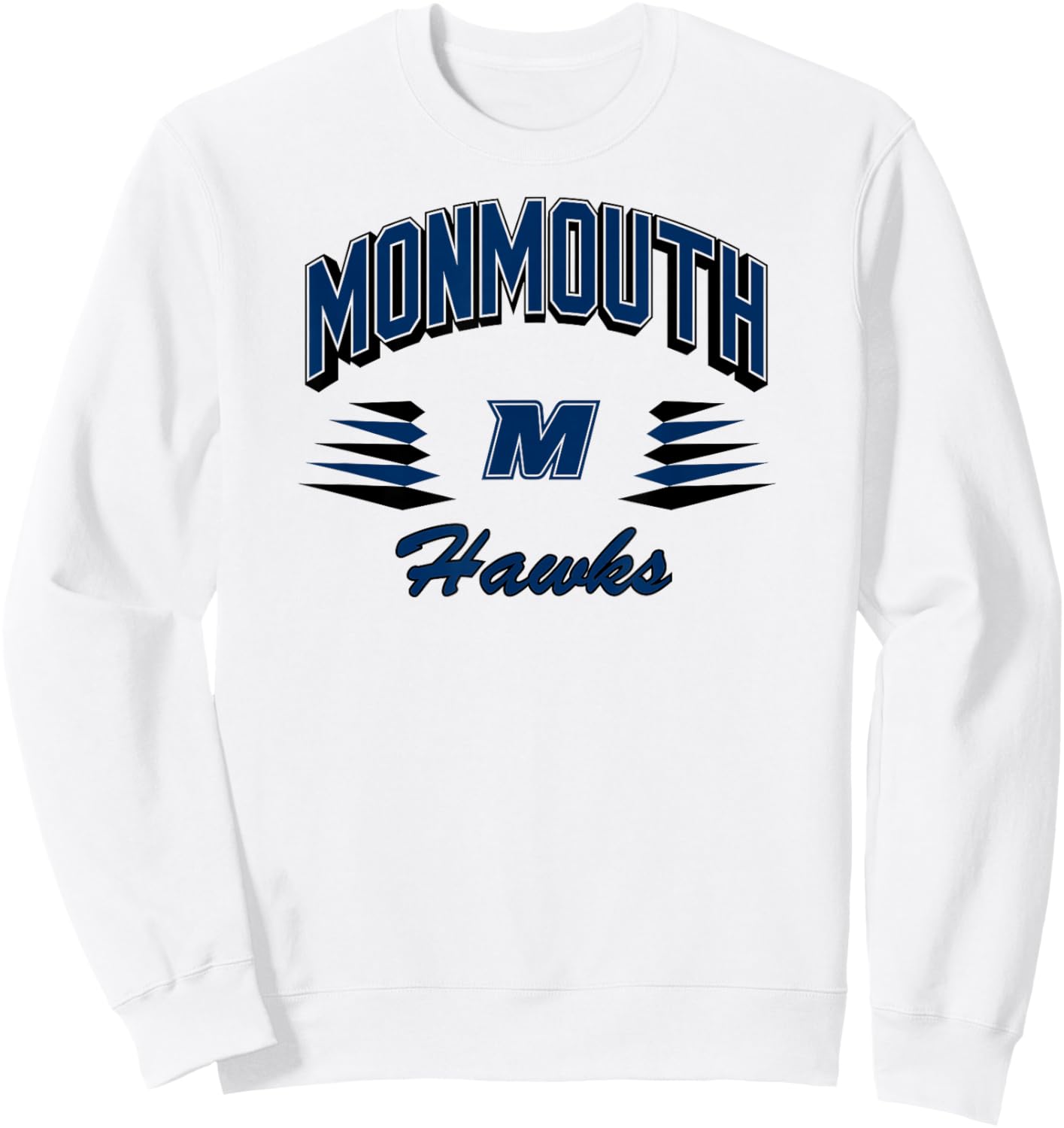 Monmouth Hawks Retro Diamond White Officially Licensed Sweatshirt - Sweatshirt | White