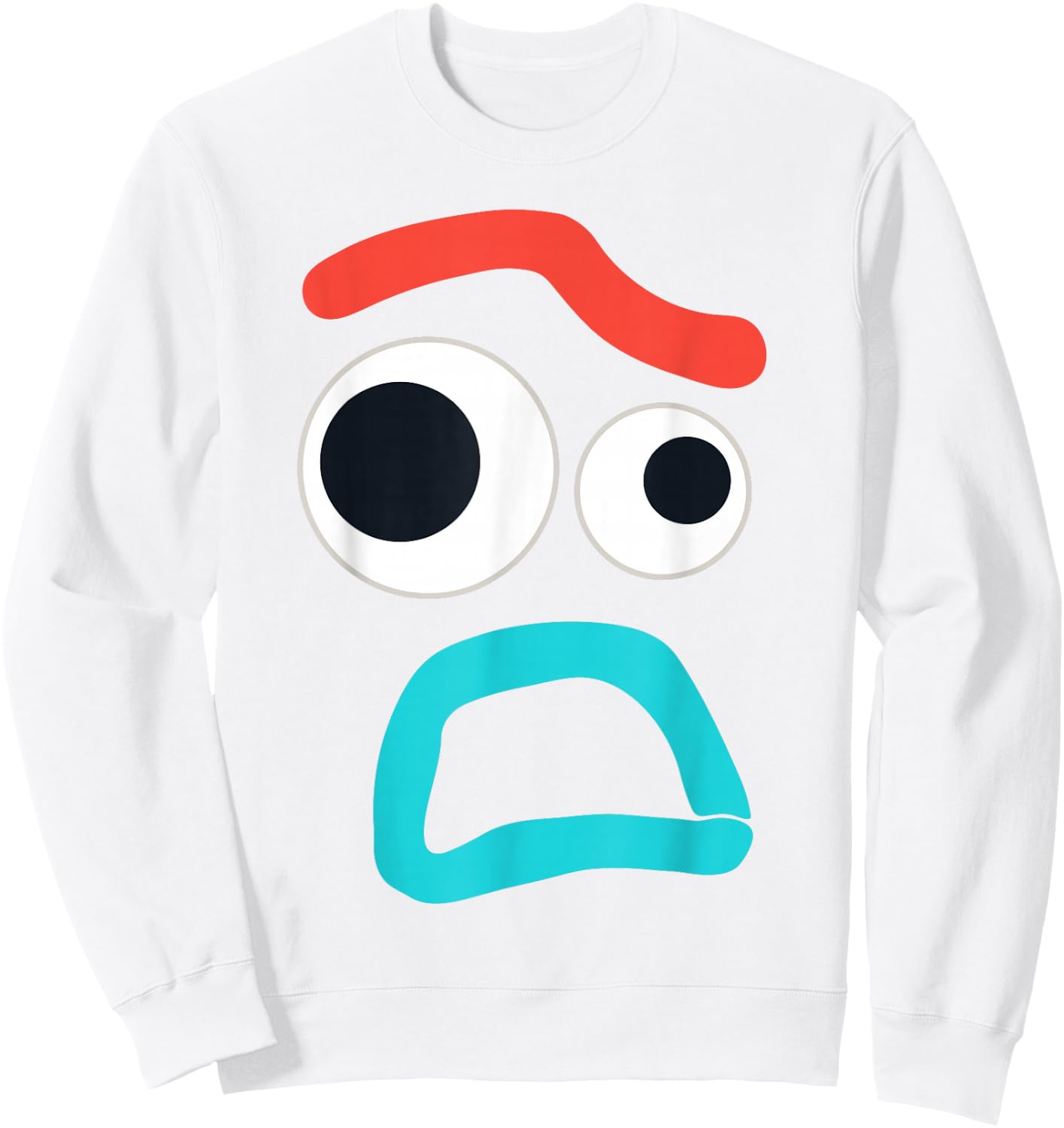 Disney and Pixar Toy Story 4 Forky Timid Face Costume Sweatshirt - Sweatshirt | White