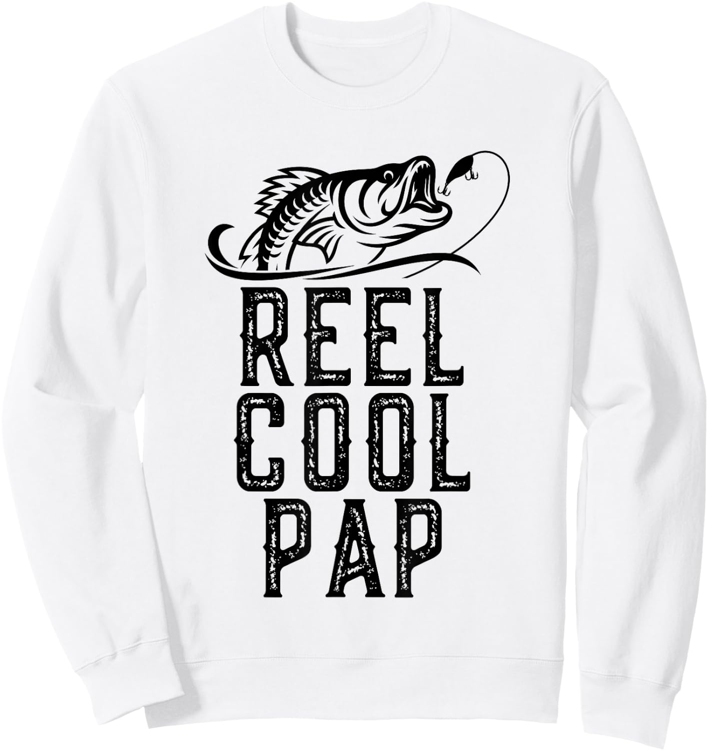 Reel Cool Pap Fishing Fisherman Funny Grandpa Retro Sweatshirt - Sweatshirt | White