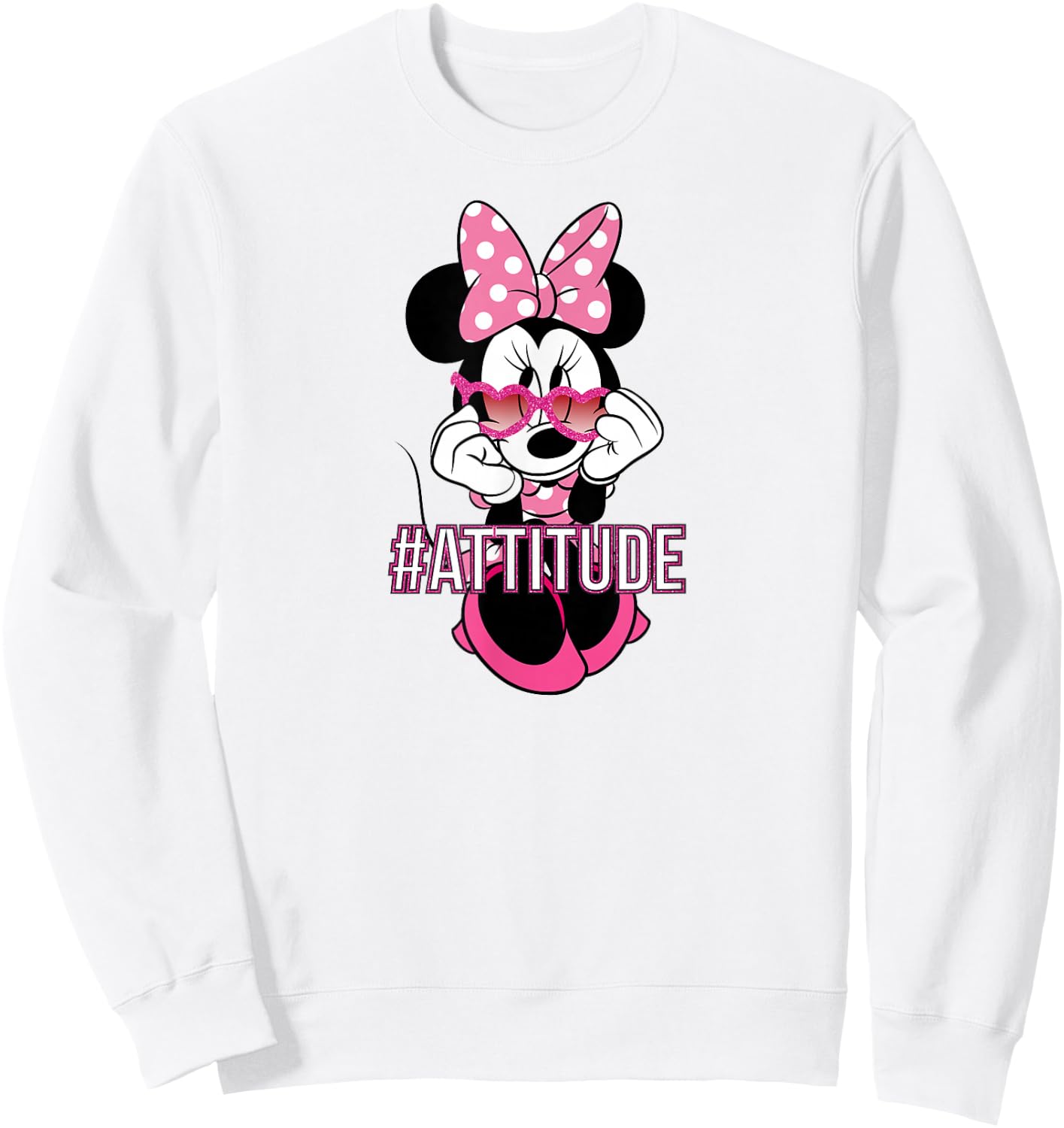 Minnie Mouse - Attitude Heart Sunglasses Sweatshirt - Sweatshirt | White