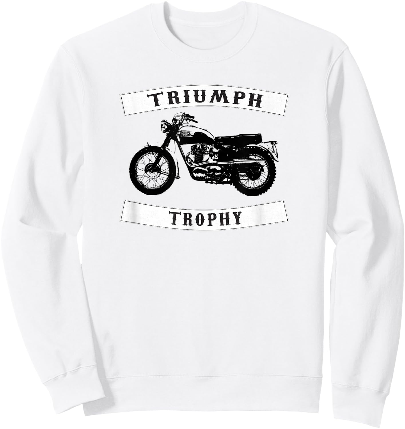 Triumph TR6 Trophy- Classic Motor Cycle Sweatshirt - Sweatshirt | White