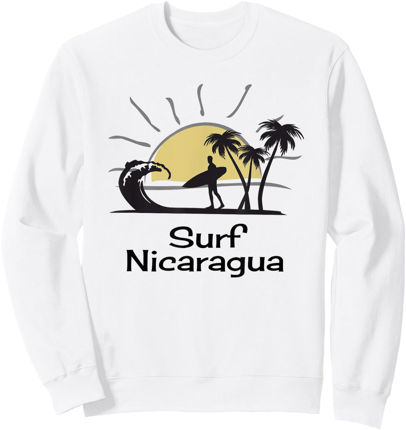 Surf Nicaragua T shirt Vacation Souvenir Sweatshirt - Sweatshirt | White