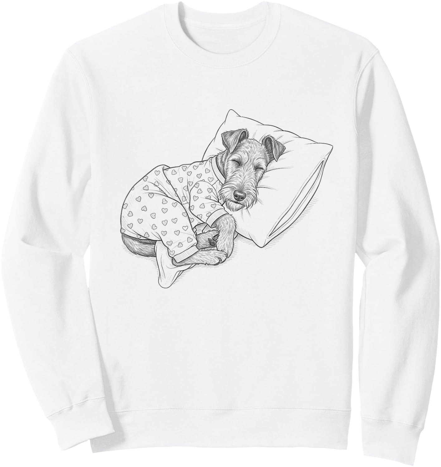 Sleeping Pajama Irish Terrier Drawing Art Design Sweatshirt - Sweatshirt | White